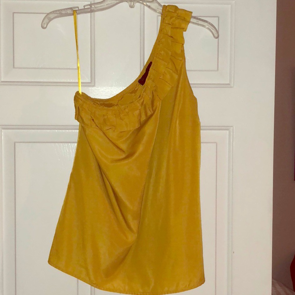 Yellow/Gold one shoulder blouse